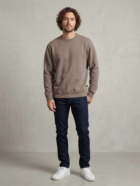 John Elliott Oversized Crew Sweatshirt Size 1 S Mica Brown Cotton Fleece USA